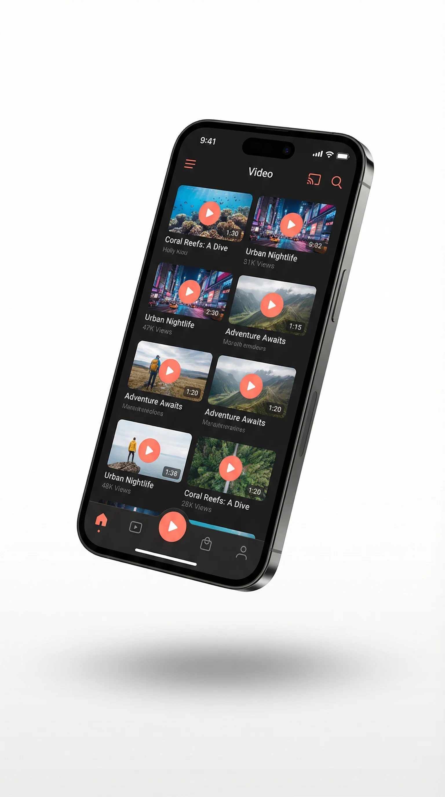 蘑菇视频APP客户端界面展示